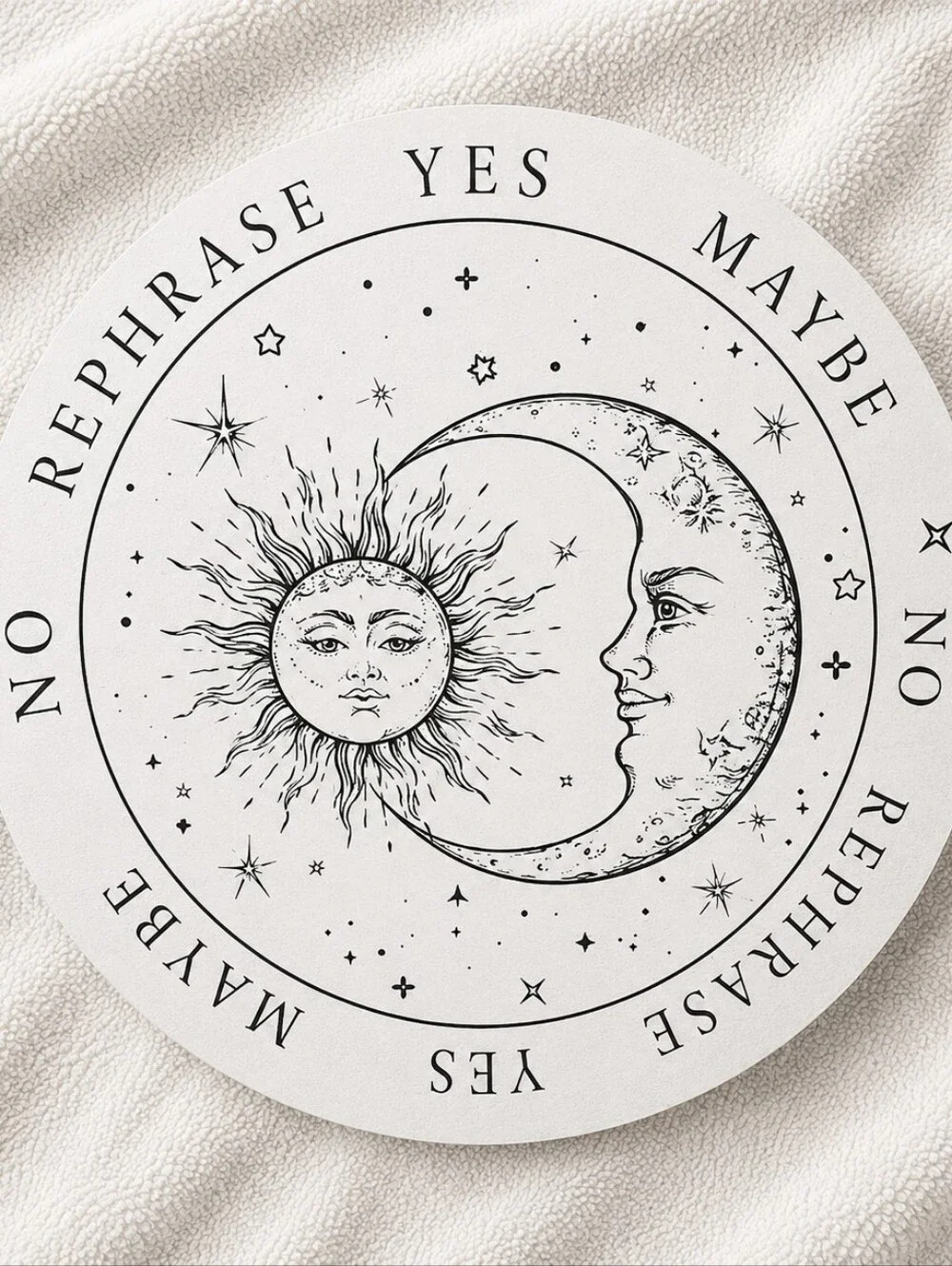 White And Black Sun and Moon Divination Double-Sided Board